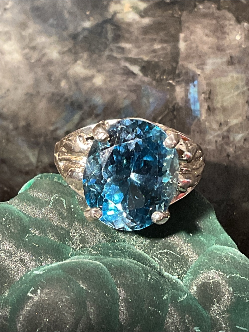 Swiss Blue Topaz ,925 Silver Ring 4